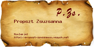 Propszt Zsuzsanna névjegykártya
